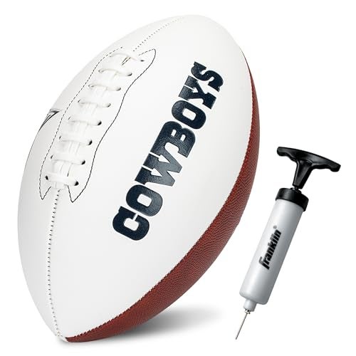 Franklin Sports NFL Dallas Cowboys Autograph Football Official Size White Panel Souvenir Football for Autographs Signatures NFL Team Fan Shop Memorabilia Ball for Display - Image 1