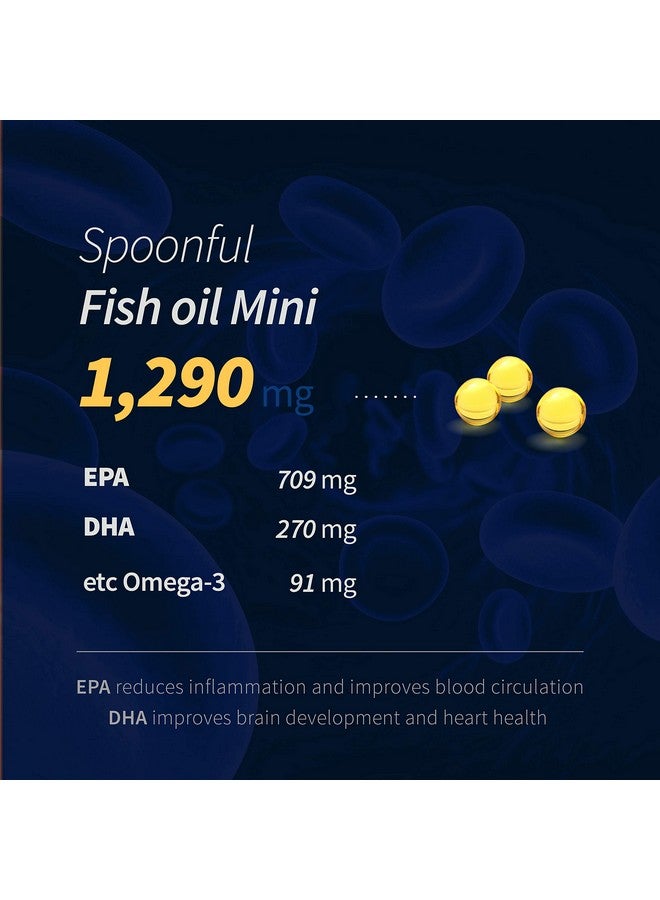Spoonful Mini Omega 3 Fish Oil 1290 Mg Per Serving 120 Softgels Pearls Small Size Easy To Swallow Capsules For Women And Seniors Made In Usa - Image 4