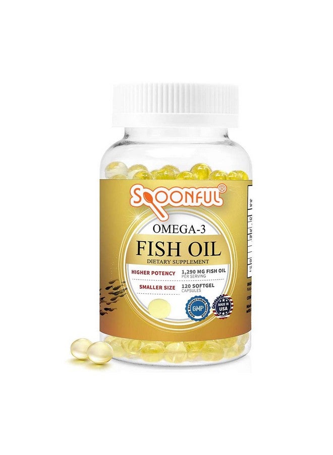Spoonful Mini Omega 3 Fish Oil 1290 Mg Per Serving 120 Softgels Pearls Small Size Easy To Swallow Capsules For Women And Seniors Made In Usa - Image 2