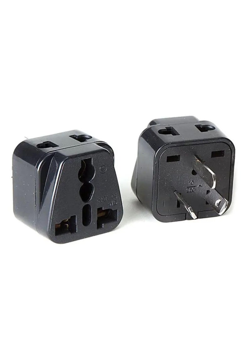 WOWSOME Wowsome 2 in 1 Plug Conveter India to Australia Converter Plug Adapter for Convert Indian Plug to Australia New Zealand and China Type I 10A 250V Pack of 2 Black  - Image 1