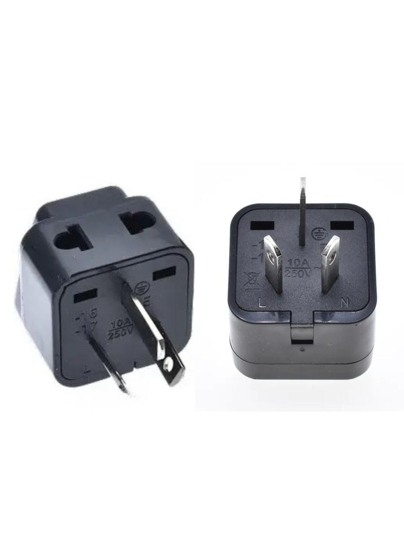 WOWSOME Wowsome 2 in 1 Plug Conveter India to Australia Converter Plug Adapter for Convert Indian Plug to Australia New Zealand and China Type I 10A 250V Pack of 2 Black  - Image 2