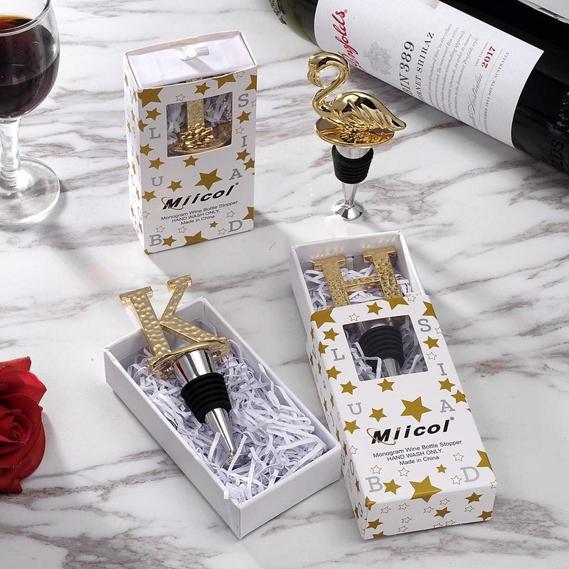 Miicol Wine Stopper, Prosecco Stopper, Wine Bottle Stopper, Personalised Champagne Stopper, Gold Wine Accessories, Wine Lovers Gift, Monogram Gift, Letter K - Image 5
