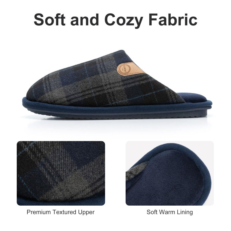 GOEWY Men's Slippers Cozy House Slippers, Warm Soft Indoor Outdoor Cotton Slipper for Men with Memory Foam Gifts for Men Him Dad Blue 9 10 - Image 4