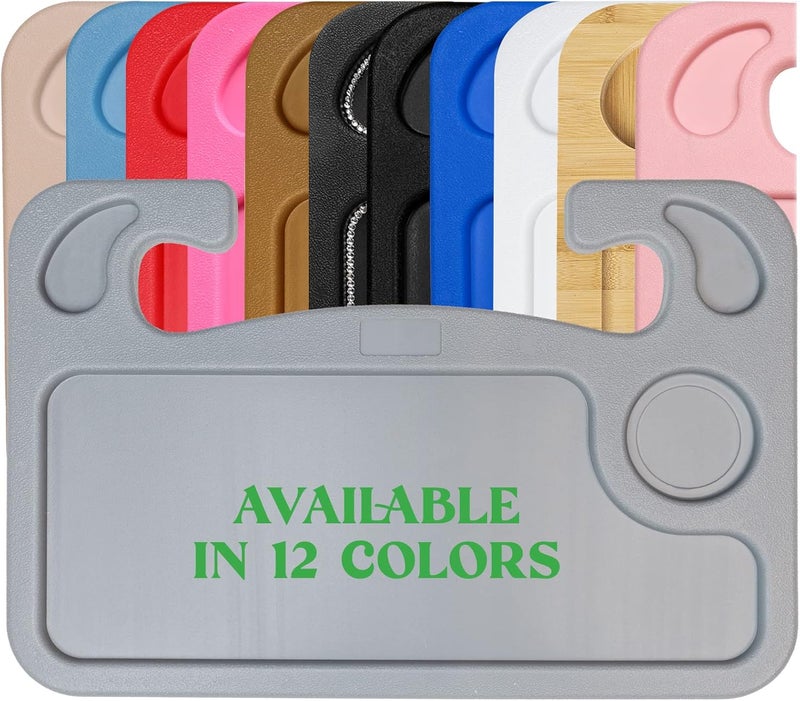 lebogner Steering Wheel Tray, Car Tray for Eating, Hook On Steering Wheel Desk for Food, Laptop and Car Accessories, Car Road Trip Must Haves Gadgets Car Table (Grey) - Image 1
