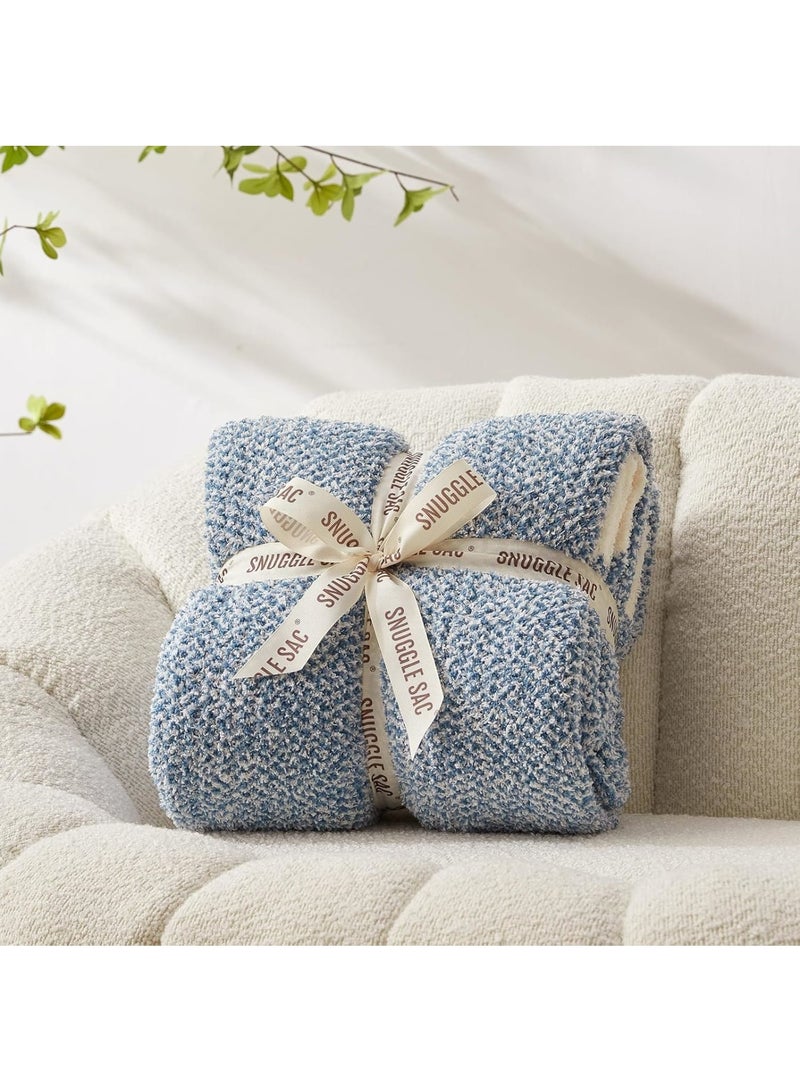 Zikra Soft Fluffy Throw Blanket, 50 x 60 inch Warm Throws for Couch, Reversible Super Cozy Blankets, Fuzzy Plush Lightweight Throw Blankets for Sofa, Bed, Living Room, Heather Blue - Image 4