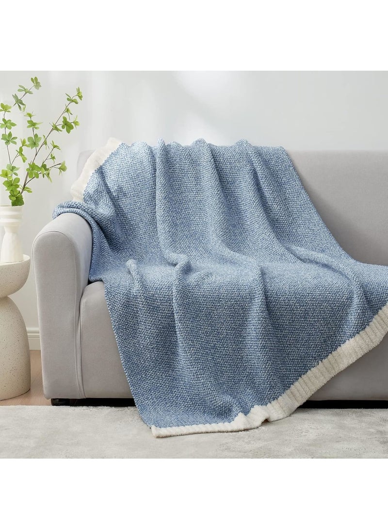 Zikra Soft Fluffy Throw Blanket, 50 x 60 inch Warm Throws for Couch, Reversible Super Cozy Blankets, Fuzzy Plush Lightweight Throw Blankets for Sofa, Bed, Living Room, Heather Blue - Image 3