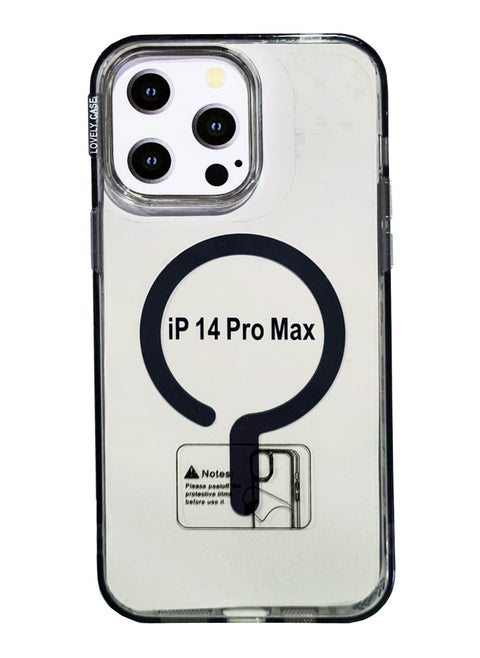 MagSafe Black Translucent Case for iPhone 14 Pro Max – Shockproof Protective Cover with Magnetic Wireless Charging Support