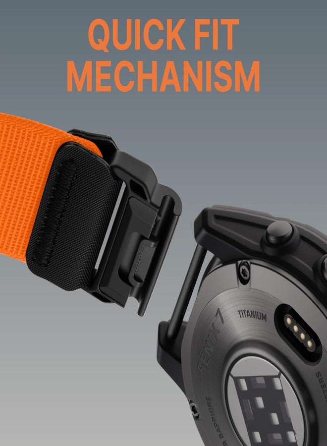 Bandletic 22mm Quick Fit Band - Nylon Compatible with Garmin Fenix 8 45mm/Fenix 7/7 Pro/6/6 Pro/5/5 Plus/Instinct 2/Forerunner 965/955/945/935/Approach S70 47mm/S62/S60/Epix 2 Pro 47mm/Quatix 7/6/5 - Image 3