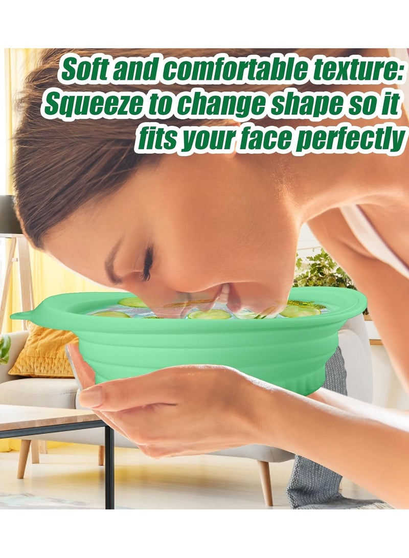 Face Bowl for Ice with Built-In Icetray, Silicone Ice Facial Folding Washbasin, Facial Plunge Bowl, Face Icebath at Home(green) - Image 4
