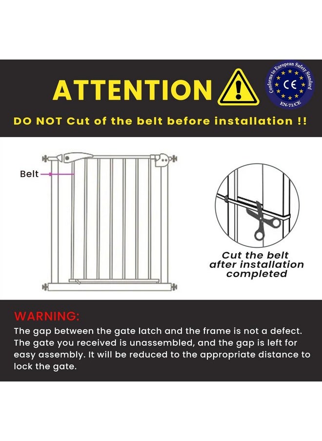 Safe-O-Kid ® Metal Baby Safety Gate With 1 Year Manufacturer Warranty, No Dril Requried, (75-85 Cm) Adjustable, 2 Way Auto Close, Barrier For Stairs, Door And Hallways, Barrier Fence-Grey  - Image 3