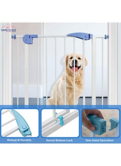 Safe-O-Kid ® Metal Baby Safety Gate With 1 Year Manufacturer Warranty, No Dril Requried, (75-85 Cm) Adjustable, 2 Way Auto Close, Barrier For Stairs, Door And Hallways, Barrier Fence-Grey  - Image 4