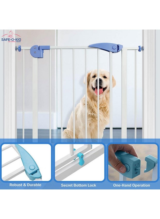 Safe-O-Kid ® Metal Baby Safety Gate With 1 Year Manufacturer Warranty, No Dril Requried, (75-85 Cm) Adjustable, 2 Way Auto Close, Barrier For Stairs, Door And Hallways, Barrier Fence-Grey  - Image 4