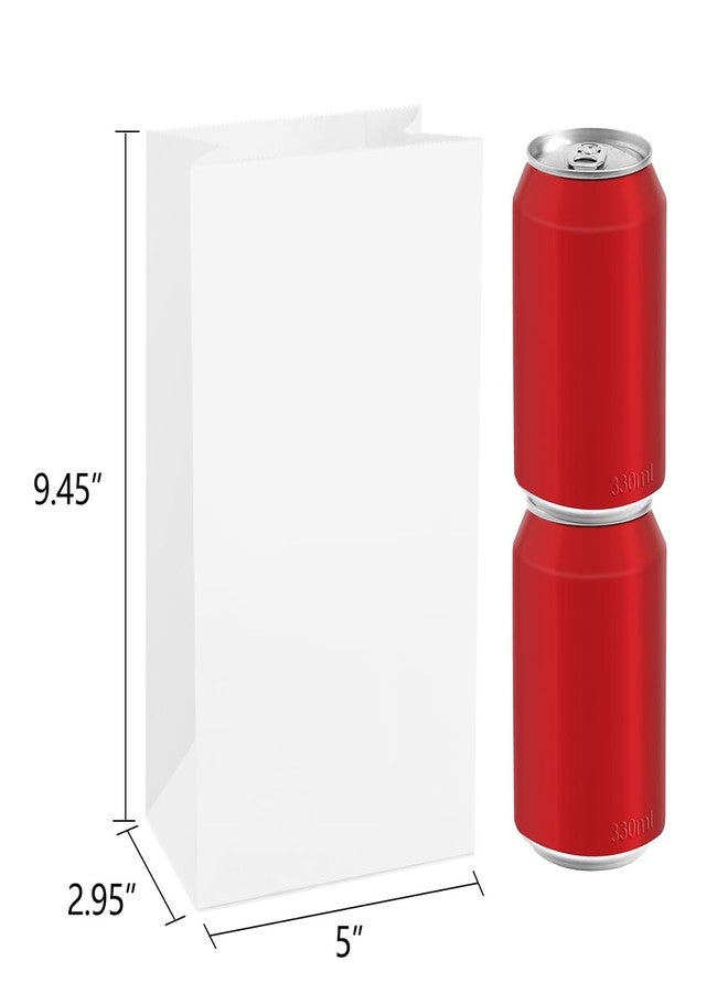 BagDream 4LB Small Paper Lunch Bags 50PCS 5x2.95x9.45 In White Paper Snack Bags Bulk for Craft, Snack, Small Lunch, Cookies, Popcorn - Image 2