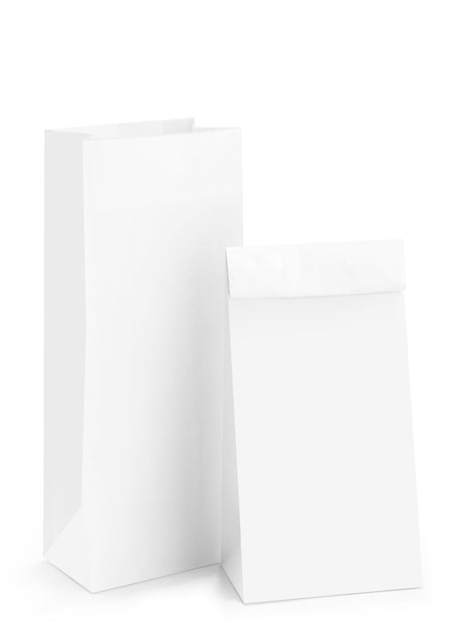 BagDream 4LB Small Paper Lunch Bags 50PCS 5x2.95x9.45 In White Paper Snack Bags Bulk for Craft, Snack, Small Lunch, Cookies, Popcorn - Image 1