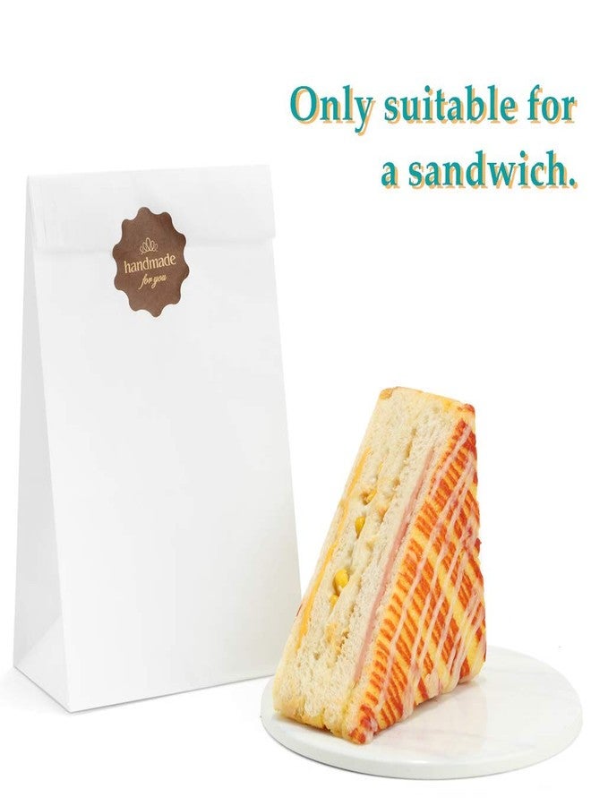 BagDream 4LB Small Paper Lunch Bags 50PCS 5x2.95x9.45 In White Paper Snack Bags Bulk for Craft, Snack, Small Lunch, Cookies, Popcorn - Image 3