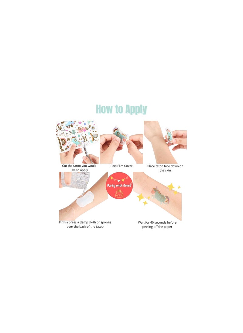 Party with Emma Unicorn Party Favors Temporary Tattoos for Kids 26 styles Birthday Party Supplies Unicorn Favors Decorations  - Image 2