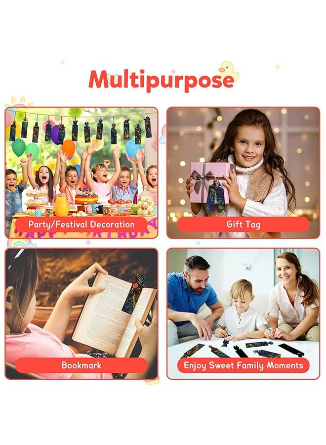 Animal Magic Scratch Art Bookmarks 48Pcs DIY Bookmark Crafts - Image 5