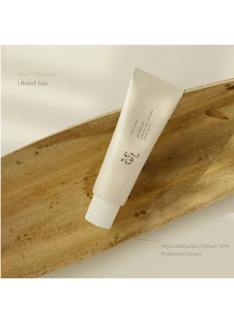 Relief Sun Rice + Probiotics Sunscreen for face moisturizing sunblock with SPF 50+ PA++++ Korean sunscreen skincare 50ml - Image 2
