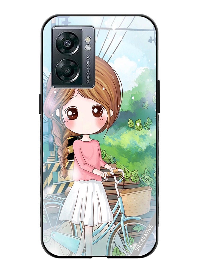 VR CREATIVE Protective Case Cover For Oppo A57 5G Girl With Cycle Design Multicolour - Image 1