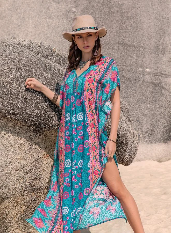 Take Two Take Two Floral Print V Neck Maxi Dress