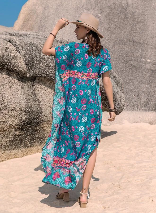 Take Two Take Two Floral Print V Neck Maxi Dress