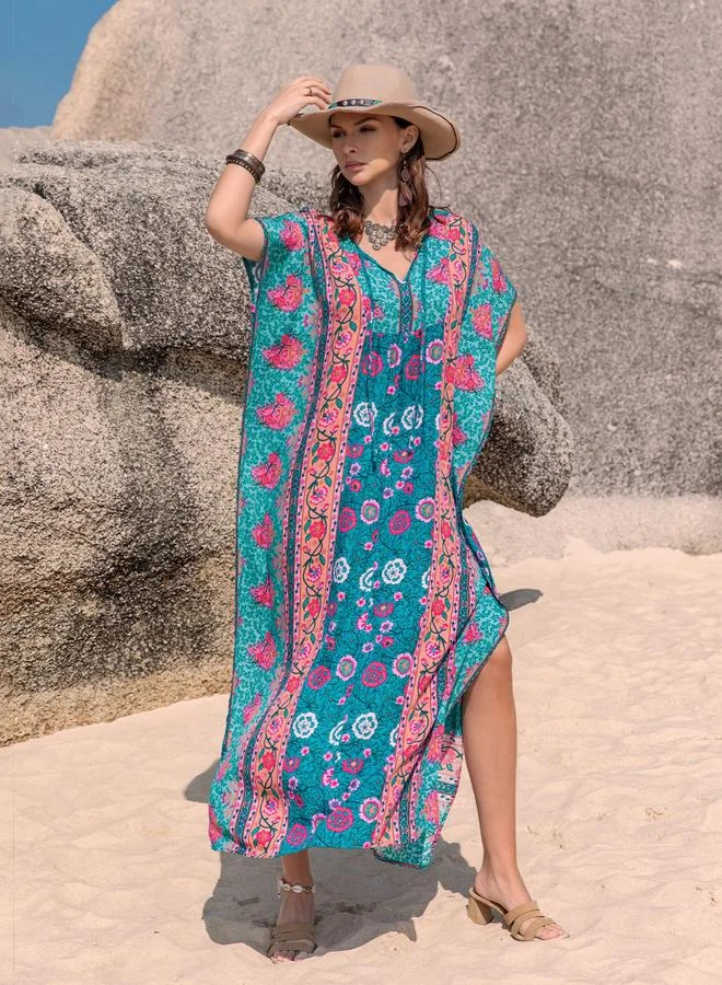 Take Two Take Two Floral Print V Neck Maxi Dress