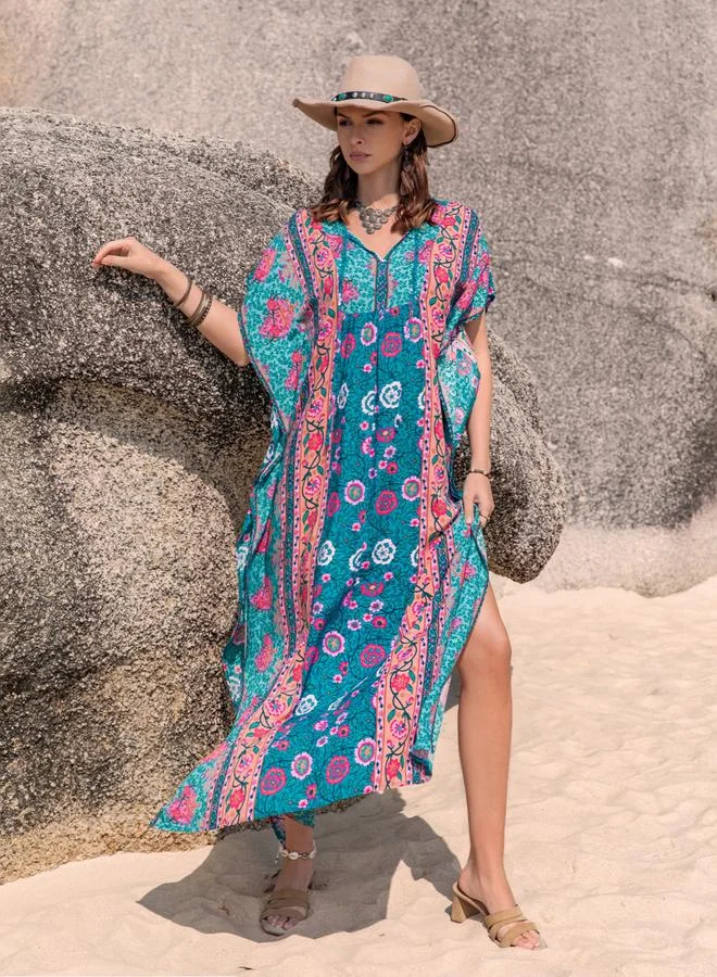 Take Two Take Two Floral Print V Neck Maxi Dress