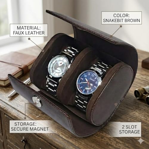 essart Luxury Watch Roll Case – Travel Watch Organizer-Watch Travel Case for 2 Watches | PU Leather Portable Gift Box for Watch Collectors - Image 5