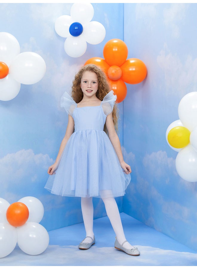 LC WAIKIKI Square Neck Short Sleeve Girls Tulle Dress  - Image 2