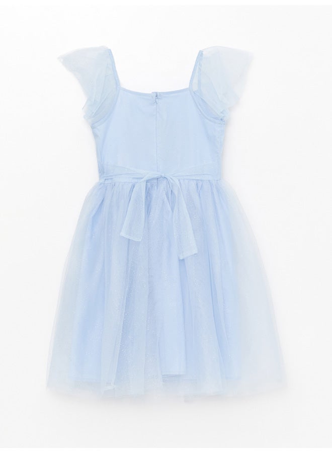 LC WAIKIKI Square Neck Short Sleeve Girls Tulle Dress  - Image 5