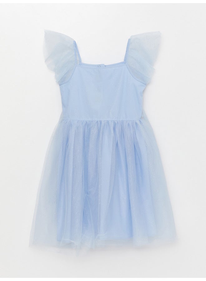 LC WAIKIKI Square Neck Short Sleeve Girls Tulle Dress  - Image 4