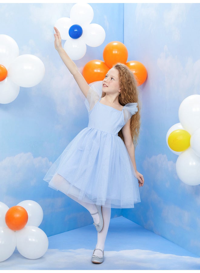 LC WAIKIKI Square Neck Short Sleeve Girls Tulle Dress  - Image 1