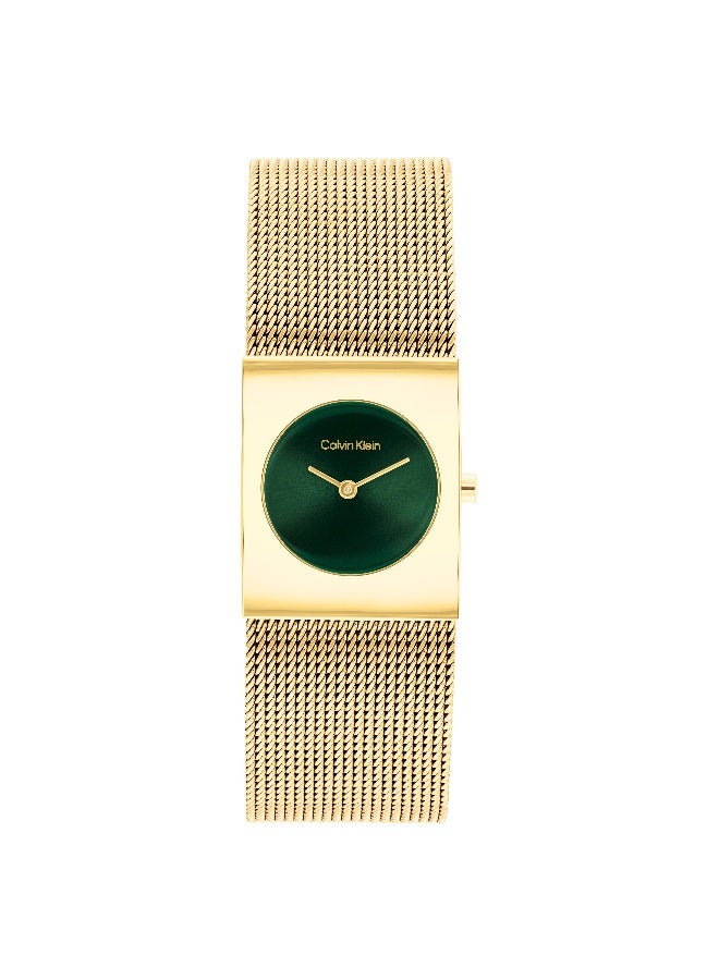 Calvin Klein Pulse Women's Quartz Watch with Green Dial and Gold Stainless Steel Bracelet - 25100136 - Image 2