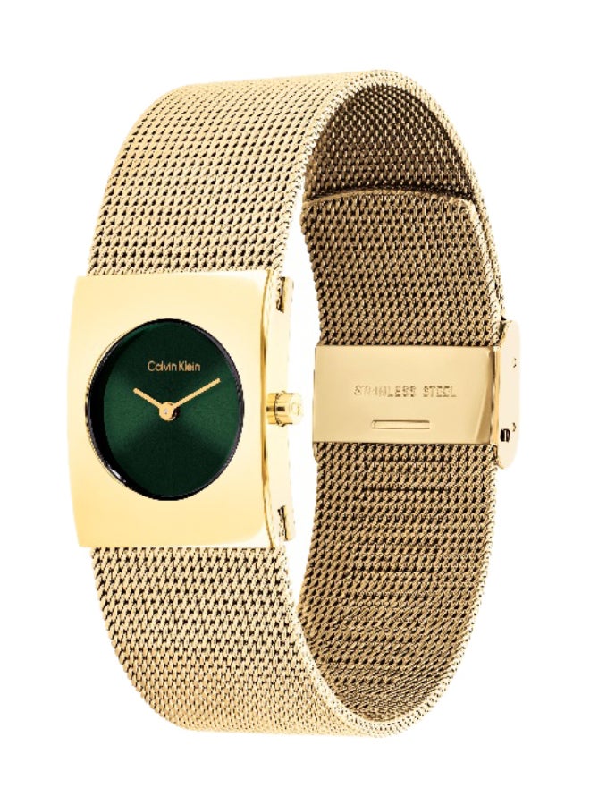 Calvin Klein Pulse Women's Quartz Watch with Green Dial and Gold Stainless Steel Bracelet - 25100136 - Image 1