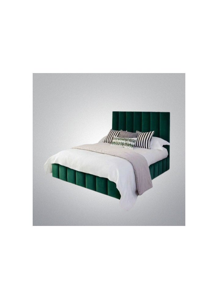 Modern Button Tufted Bed Green 120Cm  - Image 3