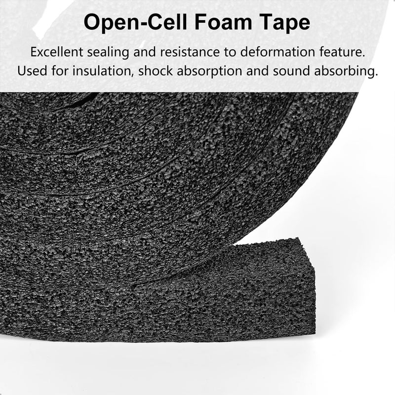 Topiverse Weather Stripping Door Seal Strip, 1 in x 1 in, AC Insulation Tape, Strong Adhesive, High Reslilience, Weatherproof, Reduce Noise, Gap Filler, Foam Insulation Tape for Doors and Windows - Image 3