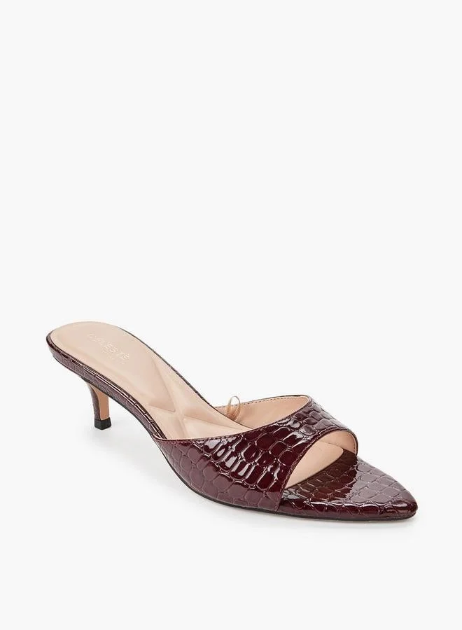 Celeste BURGUNDY Women Textured Kitten Heel Sandals Ramadan Collections for Women | Best Price UAE