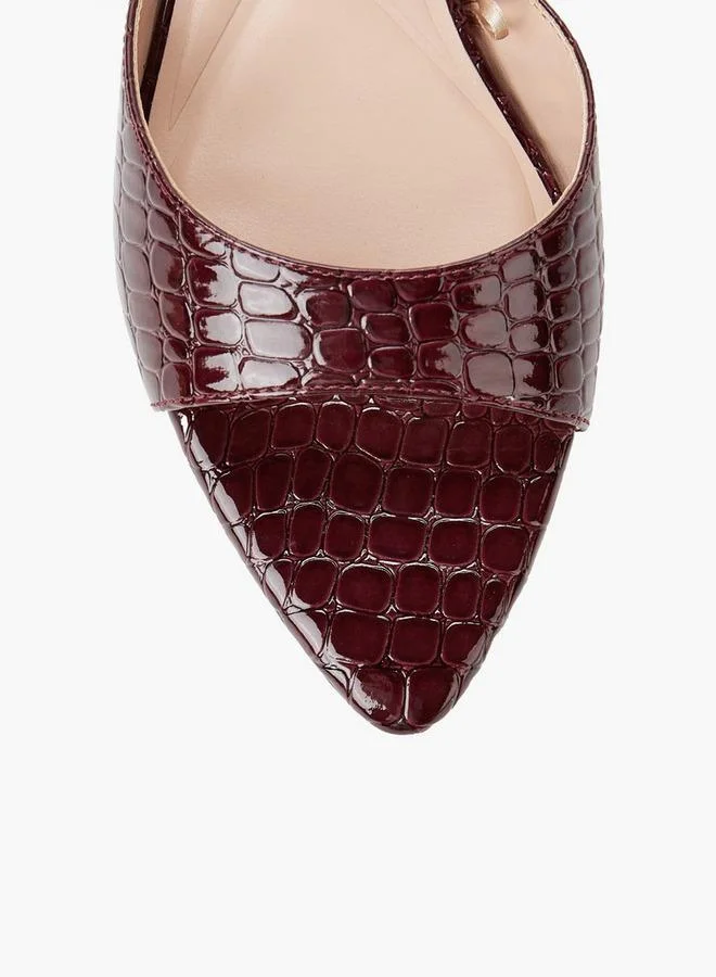 Celeste BURGUNDY Women Textured Kitten Heel Sandals Ramadan Collections for Women | Best Price UAE