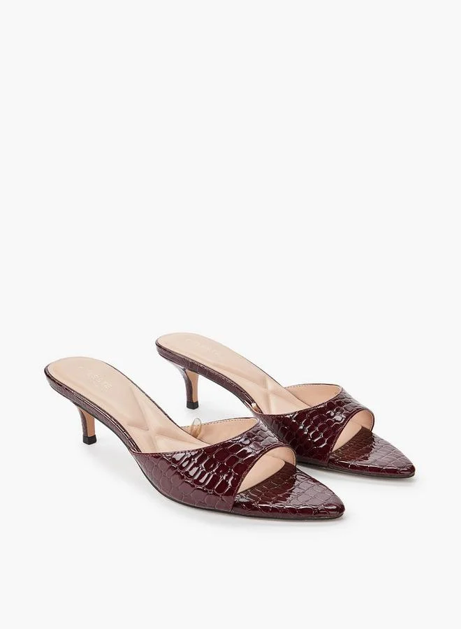 Women Textured Kitten Heel Sandals