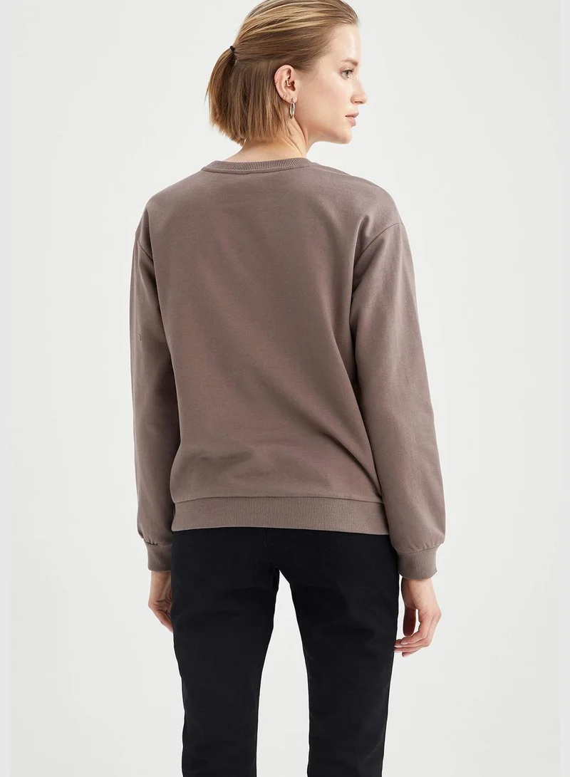 DeFacto Woman Knitted Regular Fit C Neck Sweat Shirt