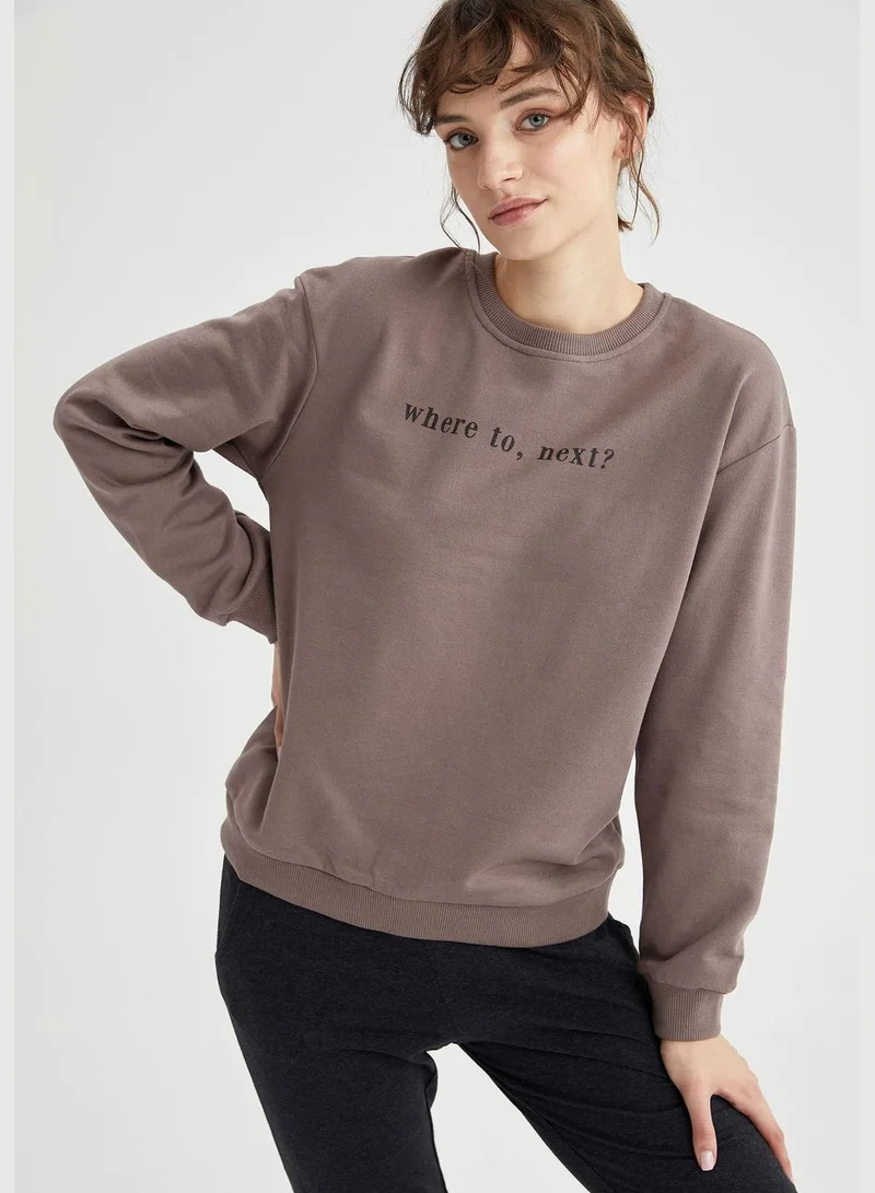 DeFacto Woman Knitted Regular Fit C Neck Sweat Shirt