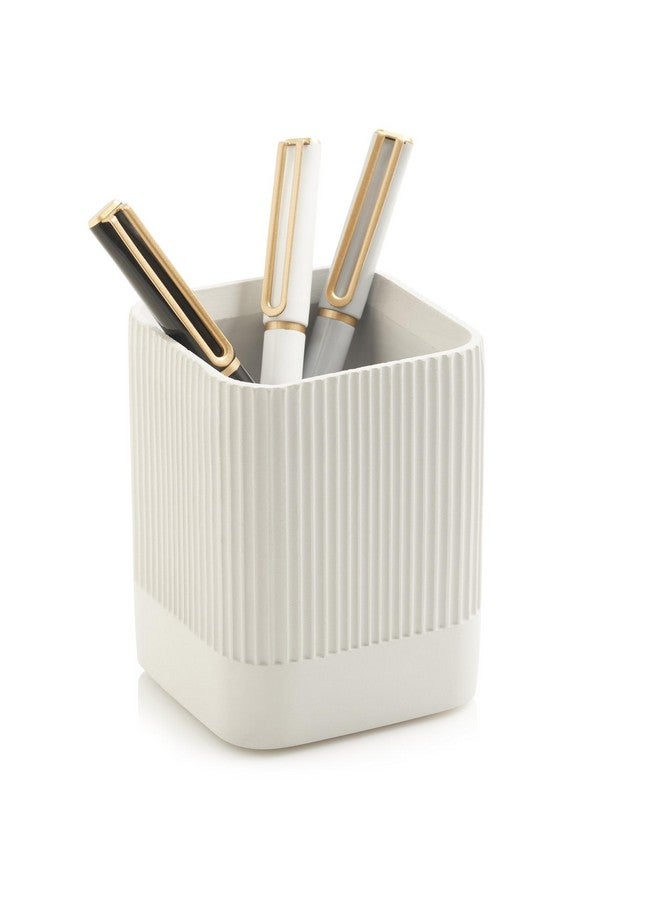 Aesthetic Pen Holder For Desk - Modern Concrete Pencil Holder - Cute And Functional Desk Organizer For Office Supplies - Stylish Office Decor Pen Cup