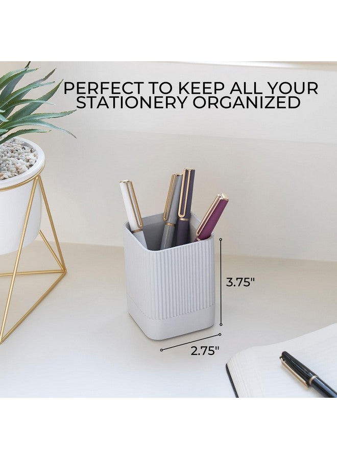 Aesthetic Pen Holder For Desk - Modern Concrete Pencil Holder - Cute And Functional Desk Organizer For Office Supplies - Stylish Office Decor Pen Cup