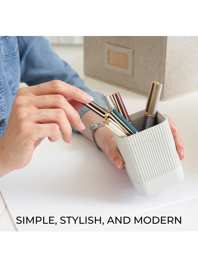 Aesthetic Pen Holder For Desk - Modern Concrete Pencil Holder - Cute And Functional Desk Organizer For Office Supplies - Stylish Office Decor Pen Cup