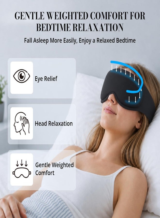 Gizmolet Weighted Sleep Mask for Sleeping, 3D Deep Eye Cups Ultimate Blackout Eye Mask, Lash Extensions & Hair Friendly, Pressure-Relieving Fit for Shift Work/Daytime Sleep/Travel, Black - Image 3