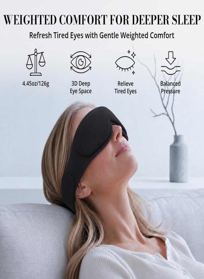Gizmolet Weighted Sleep Mask for Sleeping, 3D Deep Eye Cups Ultimate Blackout Eye Mask, Lash Extensions & Hair Friendly, Pressure-Relieving Fit for Shift Work/Daytime Sleep/Travel, Black - Image 2