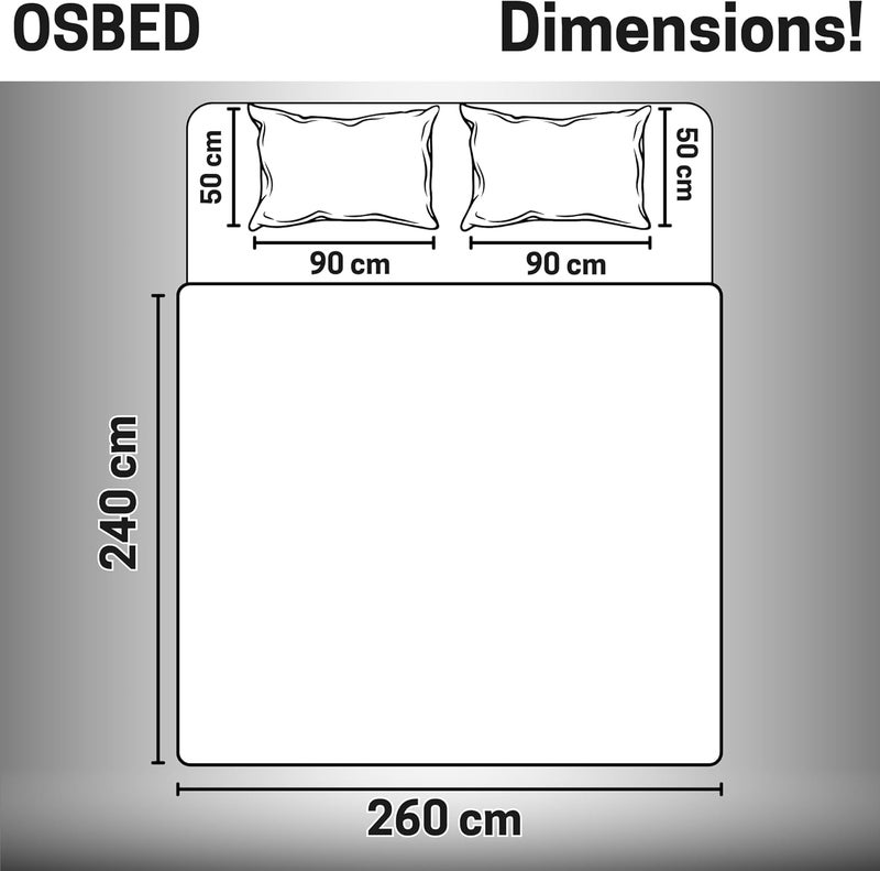 OSBED Premium Comforter Set with Cooling Bed Comforter & 2 Pillow Shams - Lightweight Down Alternative Duvet (Grey, 240 x 260cm) - Image 2