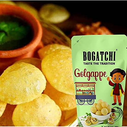 BOGATCHI Pani puri packet ready to eat - Fry or Bake in Microwave | instant pani puri pellets | Golgappe Packet Readymade | Pani Puri Papad | pani poori Panipuri packets - Value Pack, 200g - Image 4
