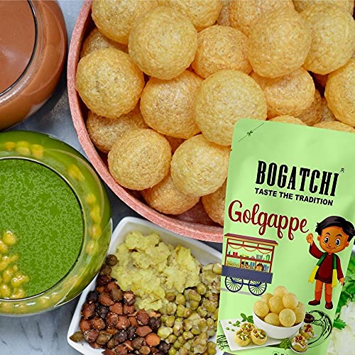 BOGATCHI Pani puri packet ready to eat - Fry or Bake in Microwave | instant pani puri pellets | Golgappe Packet Readymade | Pani Puri Papad | pani poori Panipuri packets - Value Pack, 200g - Image 5