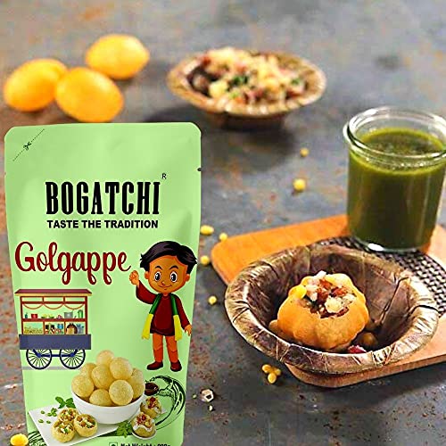 BOGATCHI Pani puri packet ready to eat - Fry or Bake in Microwave | instant pani puri pellets | Golgappe Packet Readymade | Pani Puri Papad | pani poori Panipuri packets - Value Pack, 200g - Image 3